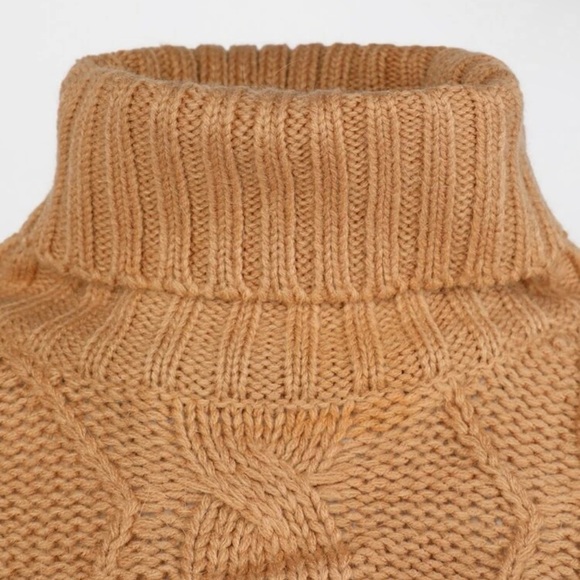 NWT Funnel Neck Cable Knit Crop Bolero Sweater - Picture 5 of 8